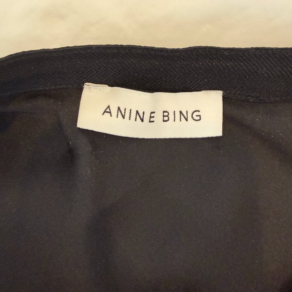 ANINE BING Bar Silk Skirt Black - Picture 4 of 5